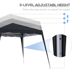 Outsunny 2.5 x 2.5m Black Awning Marquee Pop Up Gazebo Tent - Size: 250 x 240 x 240cm - Wilko - thumbnail 6