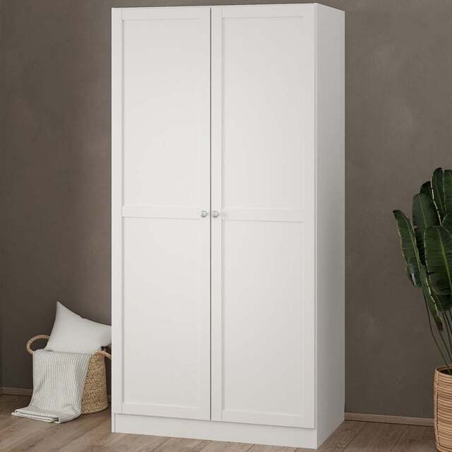 Furniture To Go Brande Double Door White Wardrobe - Size: 2 Door - Wilko - image 1