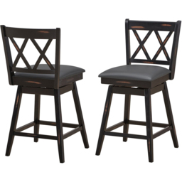 Costway Black Counter Height Bar Stool Set of 2 - Size: 91 x 56 x 24cm - Wilko - thumbnail 3