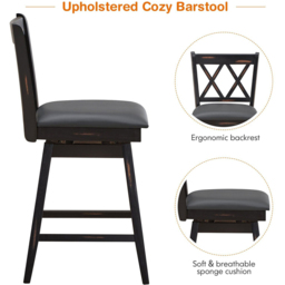 Costway Black Counter Height Bar Stool Set of 2 - Size: 91 x 56 x 24cm - Wilko - thumbnail 5