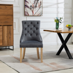 Artemis Home Ravenna Set of 2 Grey Velvet Dining Chair - Wilko - thumbnail 3