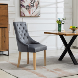 Artemis Home Ravenna Set of 2 Grey Velvet Dining Chair - Wilko - thumbnail 4