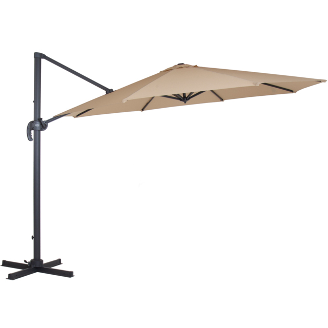 Charles Bentley Beige Extra Large Round Cantilever Parasol 3.5m - Size: 4m - Brown - Wilko - image 1