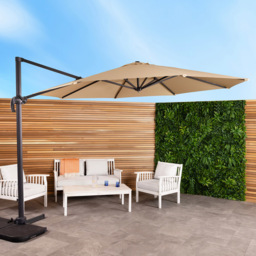 Charles Bentley Beige Extra Large Round Cantilever Parasol 3.5m - Size: 4m - Brown - Wilko - thumbnail 3