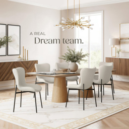 tectake Tessa Set of 6 Off White and Black Woven Fabric Padded Dining Chair - Wilko - thumbnail 4