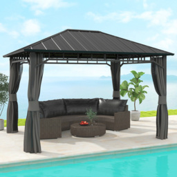 Outsunny 3 x 4m Galvanised Steel Gazebo with Sides - Grey - Wilko - thumbnail 1