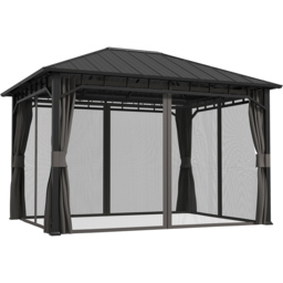 Outsunny 3 x 4m Galvanised Steel Gazebo with Sides - Grey - Wilko - thumbnail 3