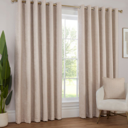 Delphine Chenille Blackout Curtain Ivory 229cm - Wilko