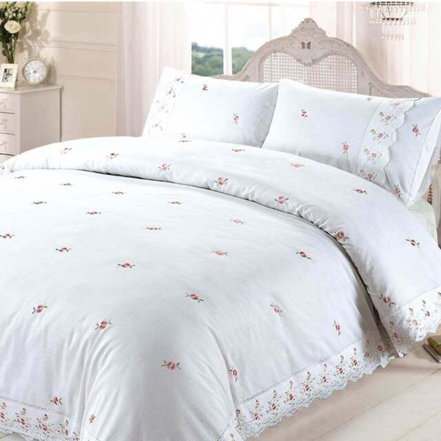 Rapport Home Sophie Super King Size White Duvet Set - Wilko - image 1