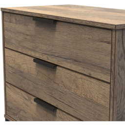 Crowndale Hong Kong 3 Drawer Vintage Oak Chest of Drawers - Brown - Wilko - thumbnail 6