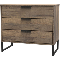 Crowndale Hong Kong 3 Drawer Vintage Oak Chest of Drawers - Brown - Wilko - thumbnail 3