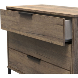 Crowndale Hong Kong 3 Drawer Vintage Oak Chest of Drawers - Brown - Wilko - thumbnail 5