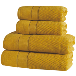 Rapport Home Royal Ochre Velvet Woven Cotton Hand Towel - Size: 3 x 80 x 50cm - Orange - Wilko - thumbnail 4