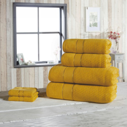 Rapport Home Royal Ochre Velvet Woven Cotton Hand Towel - Size: 3 x 80 x 50cm - Orange - Wilko - thumbnail 3