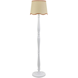 ValueLights Victoria Scallop Rust Edge Shade White Wood LED Floor Lamp - Wilko