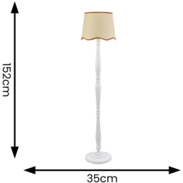 ValueLights Victoria Scallop Rust Edge Shade White Wood LED Floor Lamp - Wilko - thumbnail 7