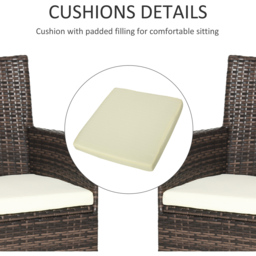 Outsunny Set of 4 Brown Rattan Garden Chair - Size: 4 Seater - Wilko - thumbnail 7