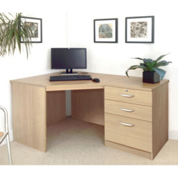 R White Cabinets 2 Drawer Single Cabinet Light Brown Set-07 Corner Desk - Size: 72.8 x 141.9 x 94cm - Wilko - thumbnail 5