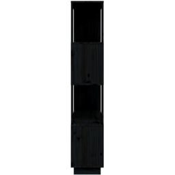 vidaXL 4 Shelf Black Solid Pine Wood Bookcase - Size: 132 x 80 x 25cm - Wilko - thumbnail 6