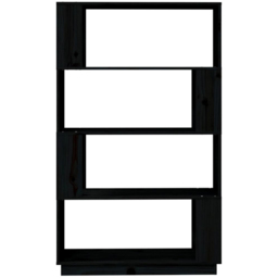 vidaXL 4 Shelf Black Solid Pine Wood Bookcase - Size: 132 x 80 x 25cm - Wilko - thumbnail 4