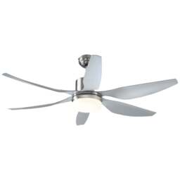 Portland Grey Reversible Ceiling Fan with Light - Size: 132 x 132 x 40cm - Silver - Wilko - thumbnail 1
