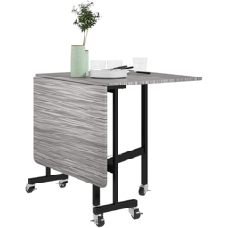 HOMCOM 6 Seater Grey Drop Leaf Mobile Dining Table - Wilko - thumbnail 3