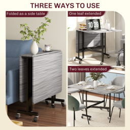 HOMCOM 6 Seater Grey Drop Leaf Mobile Dining Table - Wilko - thumbnail 5