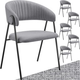 tectake Bedano Set of 6 Grey Dining Chair - Wilko - thumbnail 3