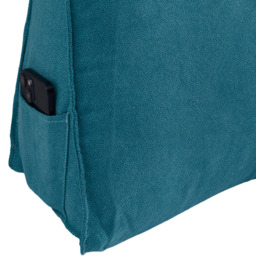 Living and Home Peacock Blue Wedge Headboard Pillow with Side Pocket 180 x 50cm - Size: 50 x 180 x 20cm - Wilko - thumbnail 7