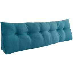 Living and Home Peacock Blue Wedge Headboard Pillow with Side Pocket 180 x 50cm - Size: 50 x 180 x 20cm - Wilko