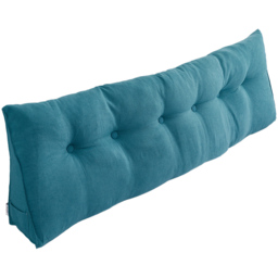 Living and Home Peacock Blue Wedge Headboard Pillow with Side Pocket 180 x 50cm - Size: 50 x 180 x 20cm - Wilko - thumbnail 4
