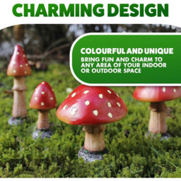 Marco Paul 8 Piece Red Mushroom Ornament - Size: 20 x 6 x 6cm - Wilko - thumbnail 6