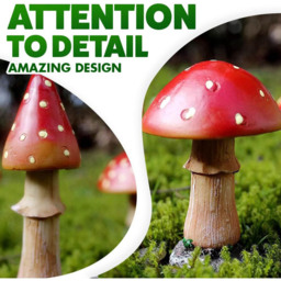 Marco Paul 8 Piece Red Mushroom Ornament - Size: 20 x 6 x 6cm - Wilko - thumbnail 7