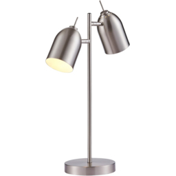 Teamson Home Mason Brushed Nickel Finish 2 Light Table Lamp - Size: 46.2 x 16.0 x 34.0cm - Brown - Wilko - thumbnail 4