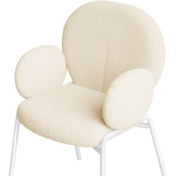 tectake Set of 2 Cream Boucle Padded Dining Chair - Wilko - thumbnail 7