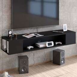 Decorotika Peti Black Floating TV Unit - Size: 23 x 135 x 35.2cm - Wilko - thumbnail 1