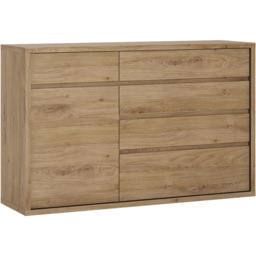 Florence Shetland Single Door 5 Drawer Cupboard - Size: Single Door, 5 Drawer - Brown - Furniture To Go - Wilko - thumbnail 3