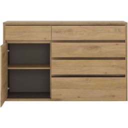 Florence Shetland Single Door 5 Drawer Cupboard - Size: Single Door, 5 Drawer - Brown - Furniture To Go - Wilko - thumbnail 5