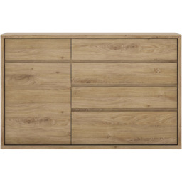 Florence Shetland Single Door 5 Drawer Cupboard - Size: Single Door, 5 Drawer - Brown - Furniture To Go - Wilko - thumbnail 4