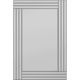 Oakley Triple Edge Bevelled All Glass Mirror 90 x 60cm - Black - MirrorOutlet - Wilko