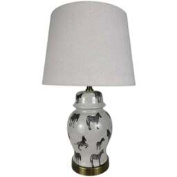 Acacia Home 41cm Large Floral Ceramic Table Lamp with Fabric Shade - Size: 40 x 18 x 18cm - Multi - Wilko - thumbnail 1