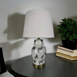 Acacia Home 41cm Large Floral Ceramic Table Lamp with Fabric Shade - Size: 40 x 18 x 18cm - Multi - Wilko - thumbnail 3