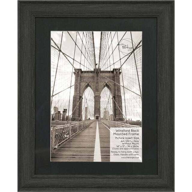 The Port. Co Gallery Winsford Black Mounted Photo Frame A4 - Wilko - image 1