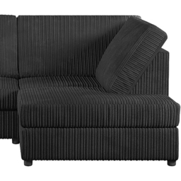 Luxor 5 Seater Black Jumbo Cord Full Back Right Hand L Shape Corner Sofa - Wilko - thumbnail 5