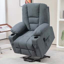 HOMCOM Grey Power Lift Recliner Chair with Remote - Size: Single - Wilko
