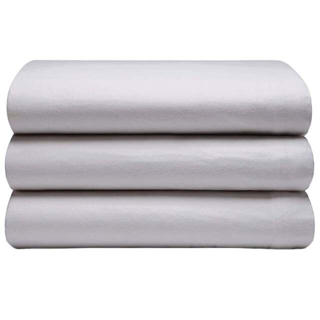Serene King Size Grey Brushed Cotton Flat Bed Sheet - Wilko - image 1