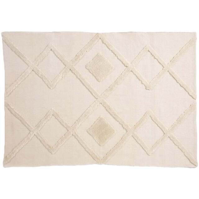 Esselle Home Windsor Geometric Cream Tufted Rug 160 x 230cm - Size: 230 x 160 x 1cm - Wilko - image 1