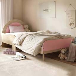 Flair Noah Single Oak and Pink Bed with Curved Headboard - Wilko - thumbnail 1