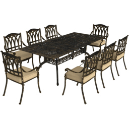 Outsunny 8 Seater Garden Dining Set with Parasol Hole Bronze - Blonde - Wilko - thumbnail 3