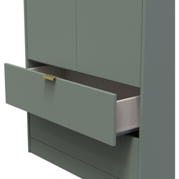 Crowndale 2 Door 2 Drawer Reed Green Wardrobe Ready Assembled - Size: 2 Door, 2 Drawer - Wilko - thumbnail 7